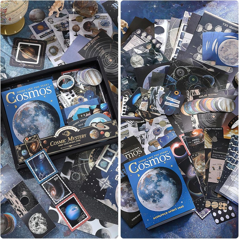 OFFIGIFT Scrapbooking Supplies Kit: Vintage Aesthetic Scrapbook Kit, Junk Journal Supplies with Scrapbook Stickers Paper, Journaling Supplies, Birthday Craft Gift for Adult, Cosmic Mystery - Image 2